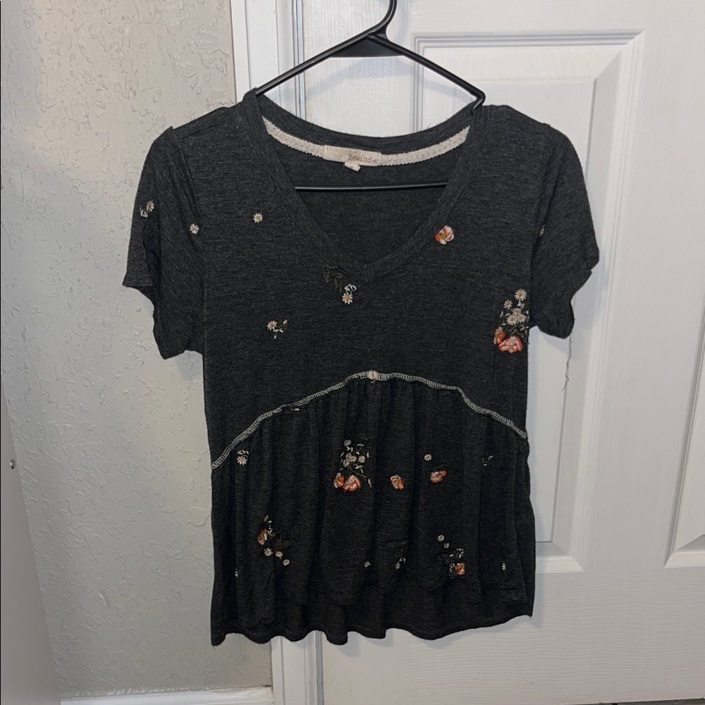 Rewind floral print peplum top